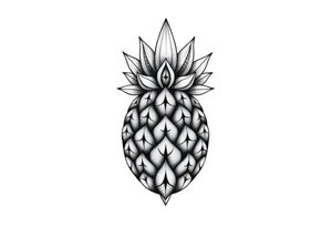 Crown pineapple vagina anus tattoo idea