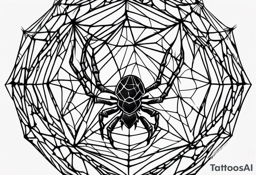 Skeleton hand with spider web tattoo idea