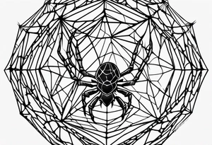 Skeleton hand with spider web tattoo idea