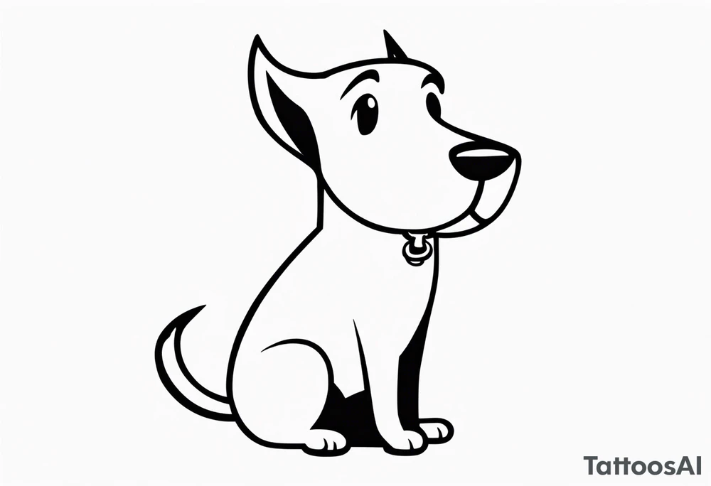 cartoon dog whistling tattoo idea