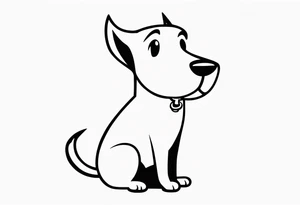 cartoon dog whistling tattoo idea