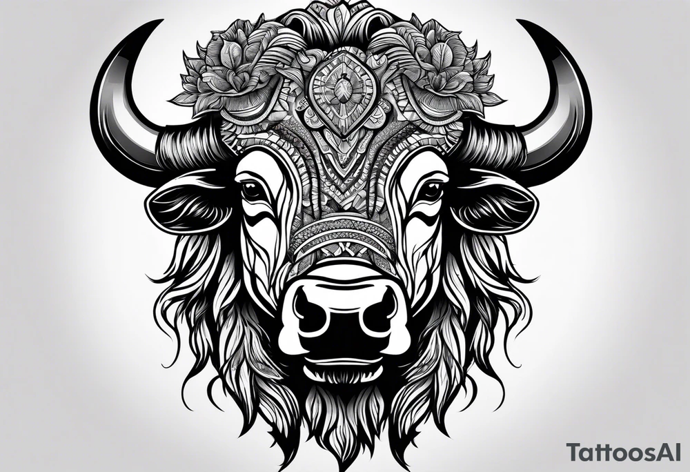Bison head tattoo idea