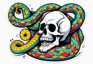 skull and snake tattoo idea