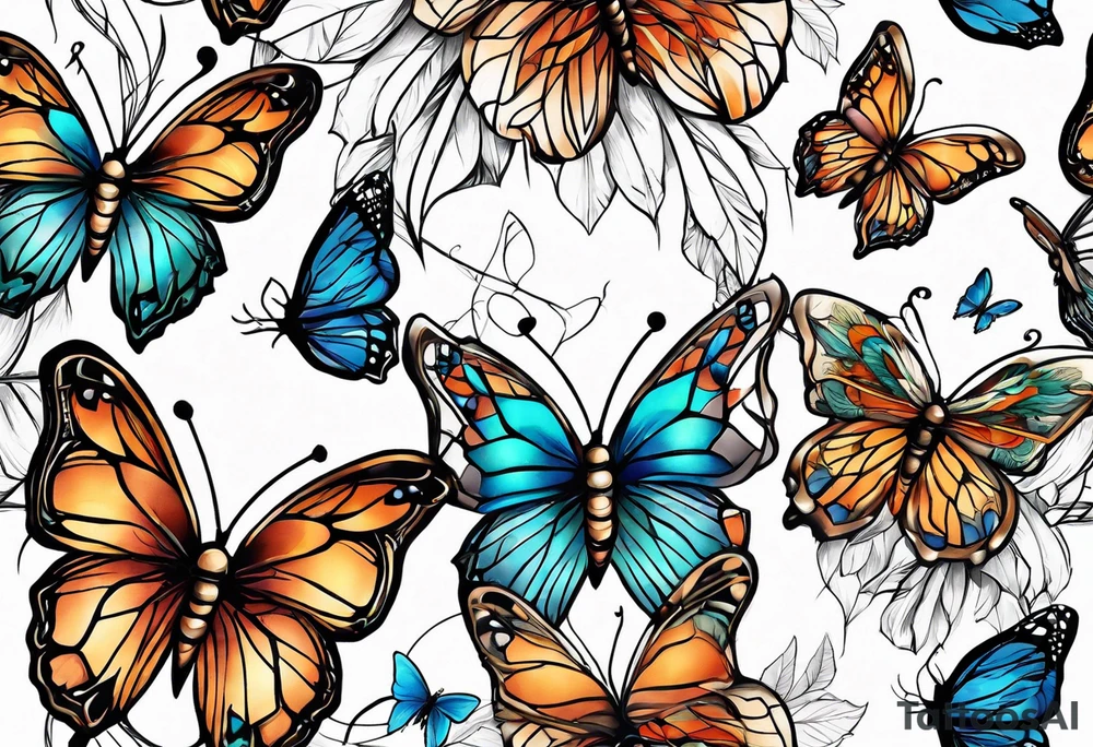 Dream catcher with butterflies tattoo idea
