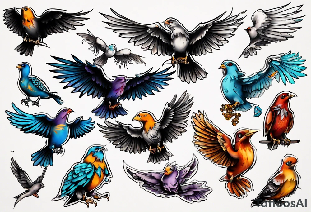 free bird inspired tattoo idea
