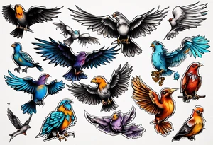 free bird inspired tattoo idea
