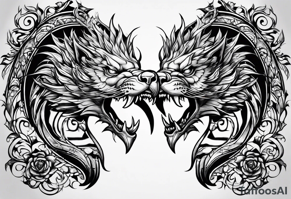 Drachenkopf unten tattoo idea