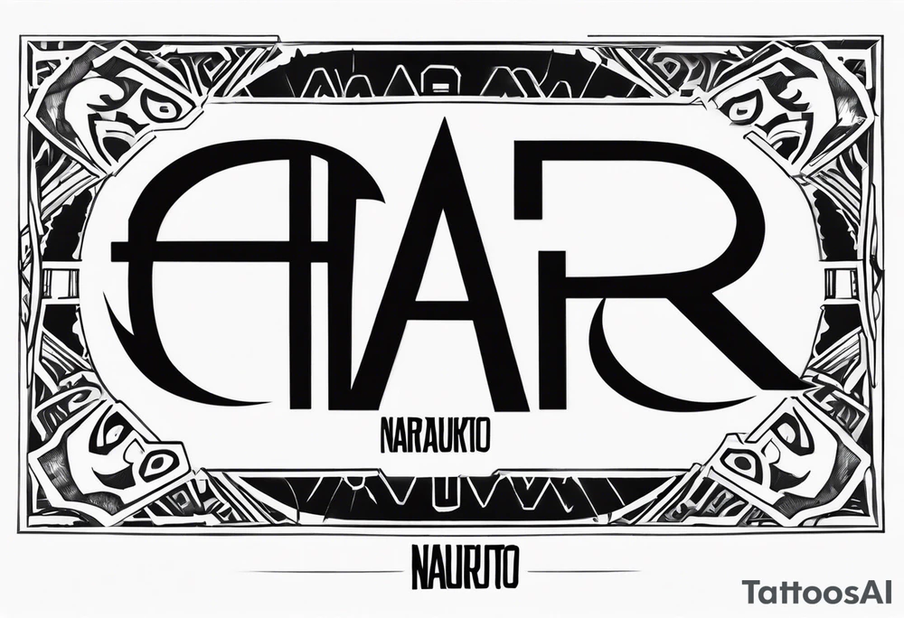 naruto headband with the letters AR in the middle tattoo idea