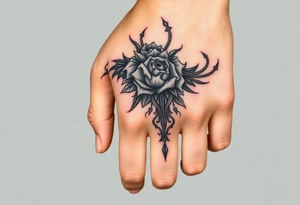 Design a hand tattoo based on dark romance tattoo idea