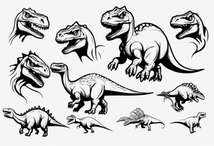 dinosaur playing water polo tattoo idea