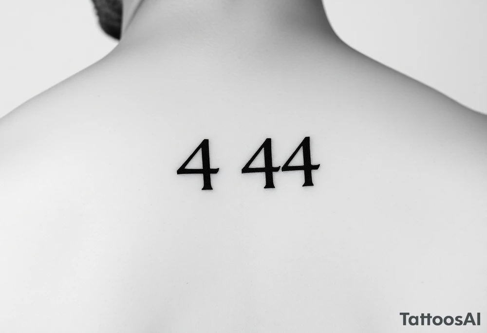 444 roman number for couples minimalist very small tattoo idea