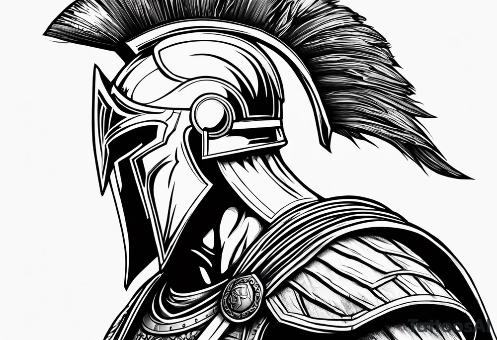 Spartan faceless warrior like the movie 300 tattoo idea