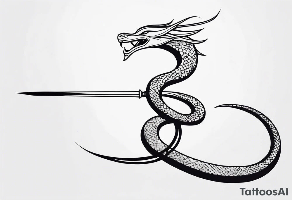 serpent wrapped around sword tattoo idea
