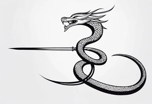 serpent wrapped around sword tattoo idea