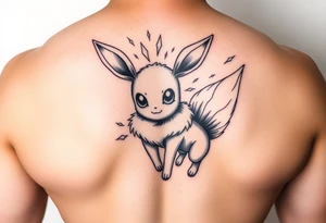 legendary eevee with energy aura and power effects tattoo idea
