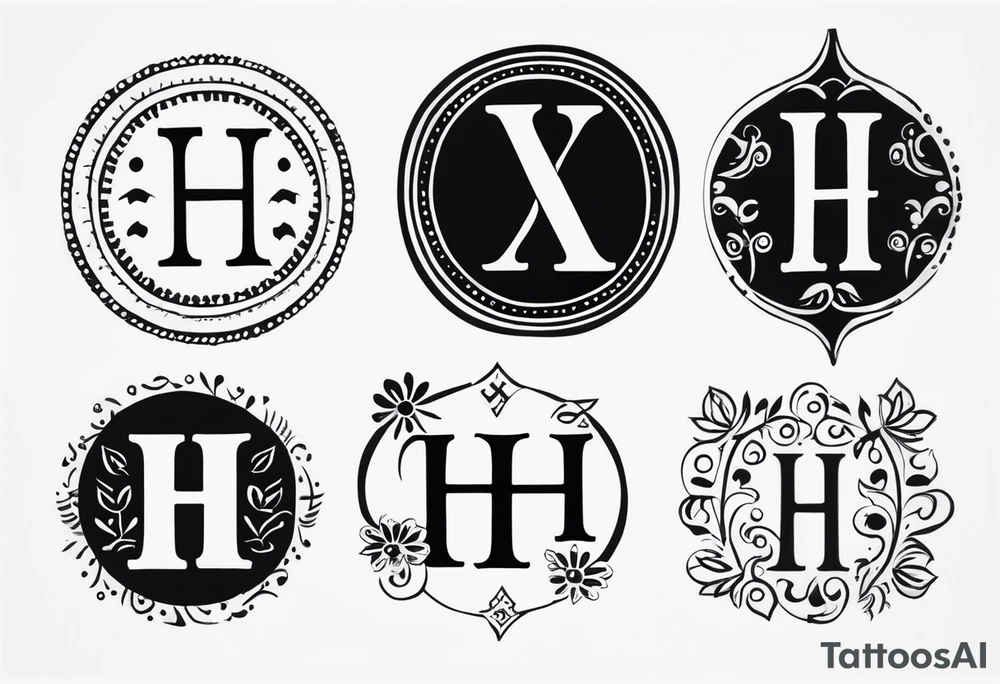 Symbols that stand for the following emotions: Happy, Helpful, Horny 

Also incorporate H’s x3 tattoo idea