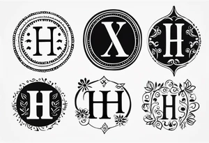 Symbols that stand for the following emotions: Happy, Helpful, Horny 

Also incorporate H’s x3 tattoo idea