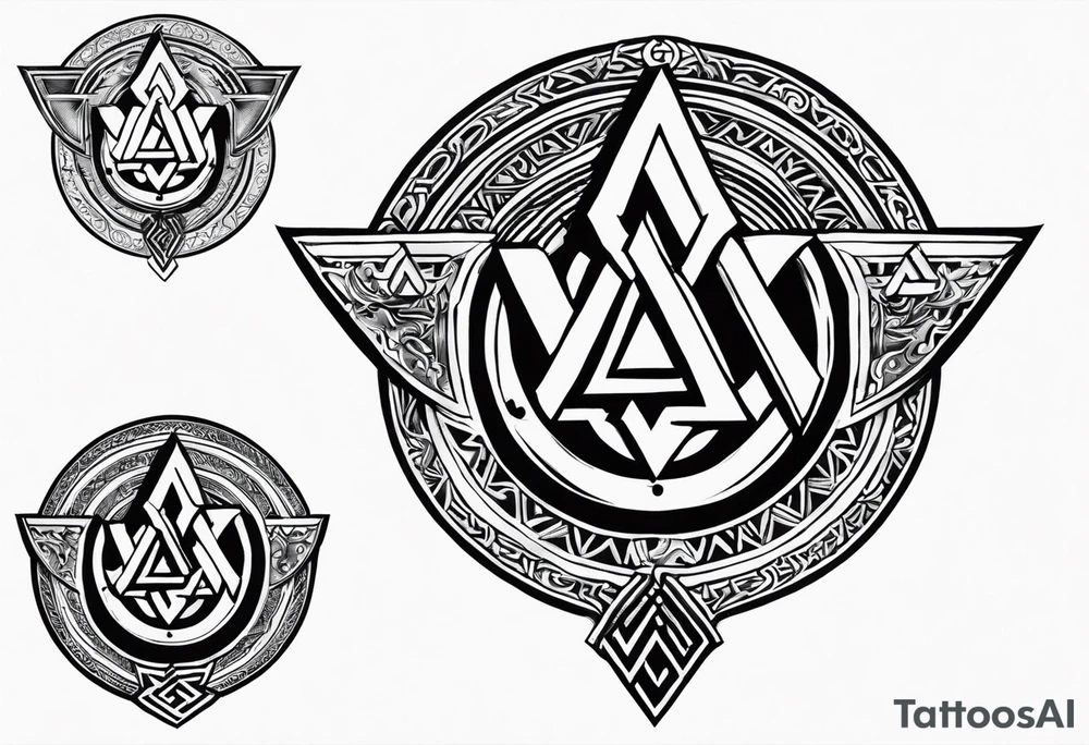 Valhalla shield sword valknut tattoo idea