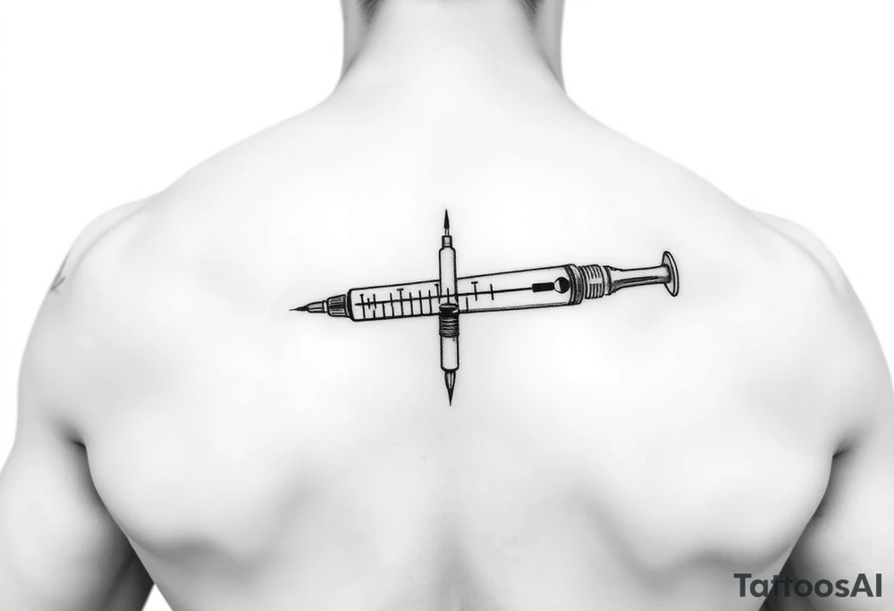 Testosterone injection site tattoo idea