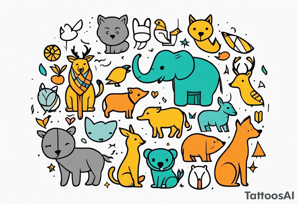 animal party tattoo idea