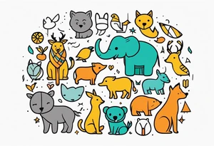 animal party tattoo idea