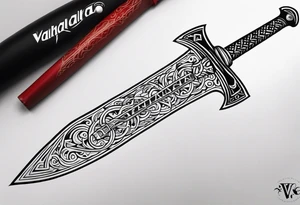 Valhalla sword viking hatchet tattoo idea