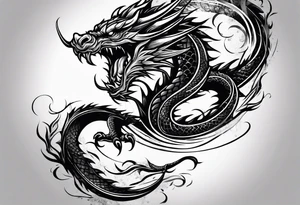 Full image of a angry dragon tattoo idea