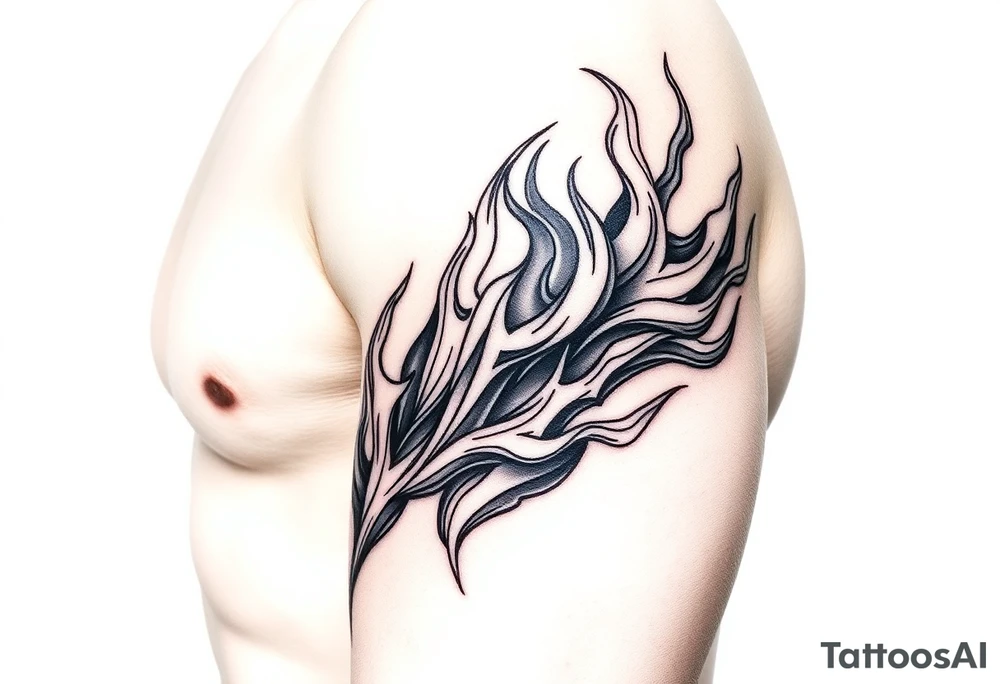 huge and large powerfull flames tattoo idea