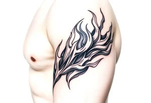 huge and large powerfull flames tattoo idea