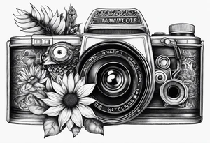 Owl, Nancy, oclides, Monique, sunflower, camera, book tattoo idea