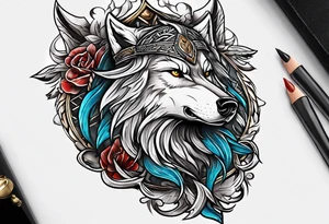 Viking wolf tattoo idea