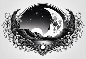 Gothic moon tattoo idea