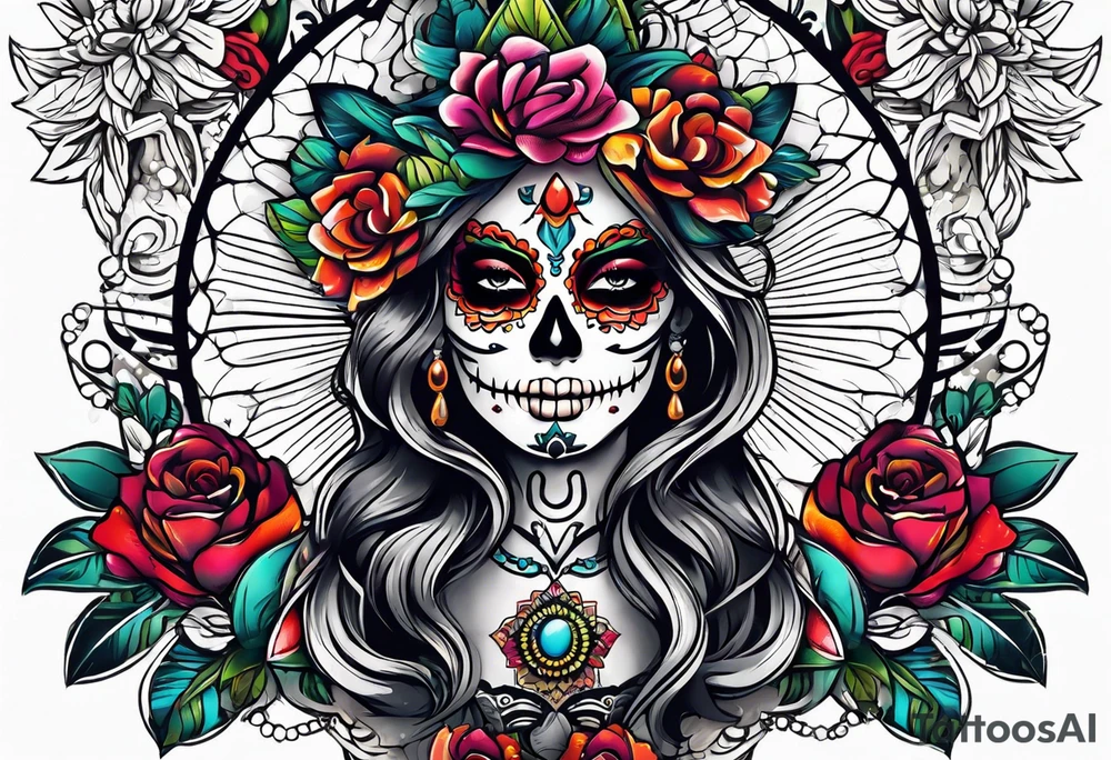 Mexico day of dead tattoo idea