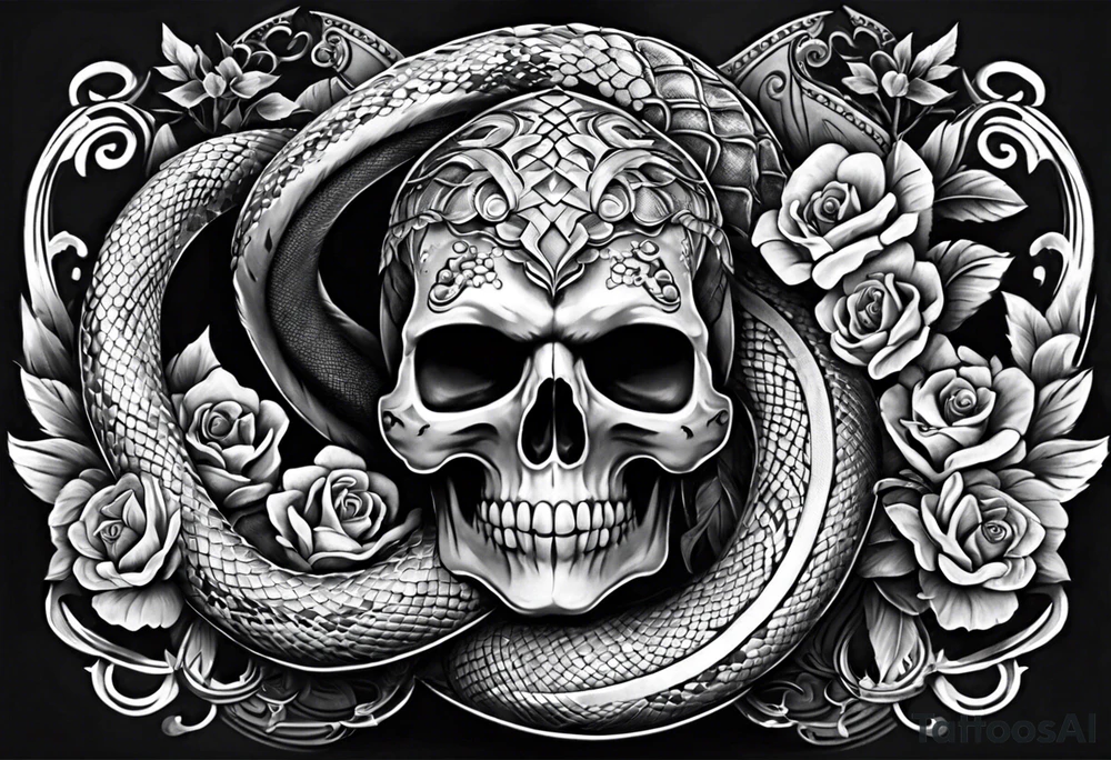 Snake and skull tattoo idea