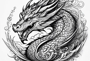 dragon swirling tattoo idea
