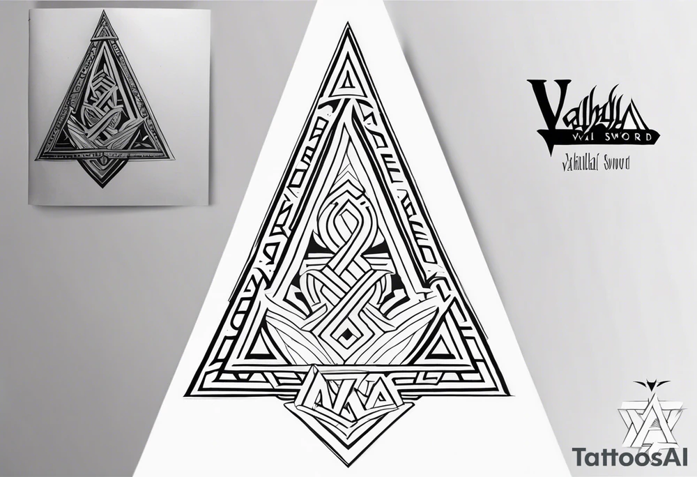 Valhalla sword steps valknut tattoo idea