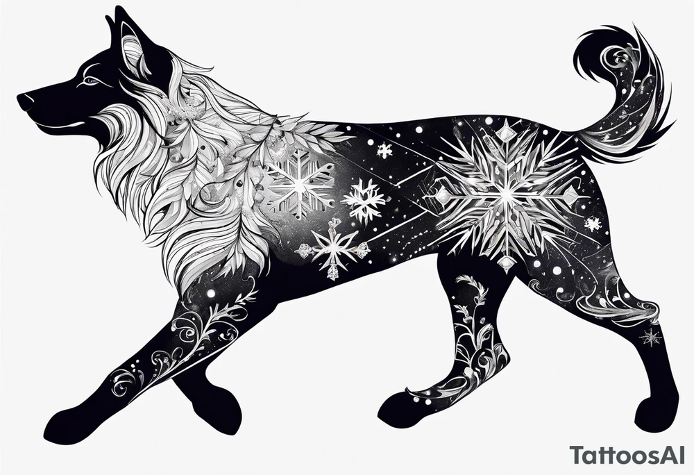 Constellation, animal, snowflake tattoo idea