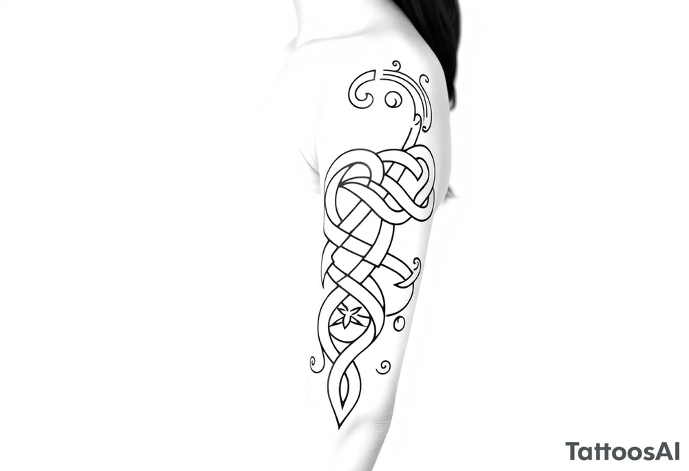 Māori style Celtic knot sleeve tattoo idea