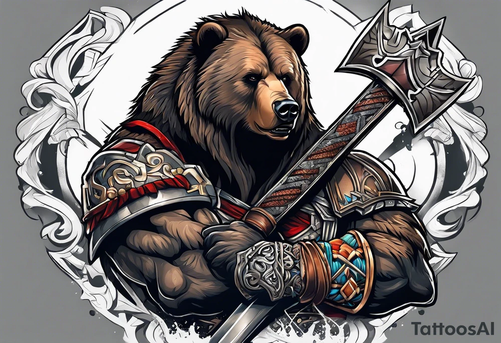 bear and barbarian tattoo idea
