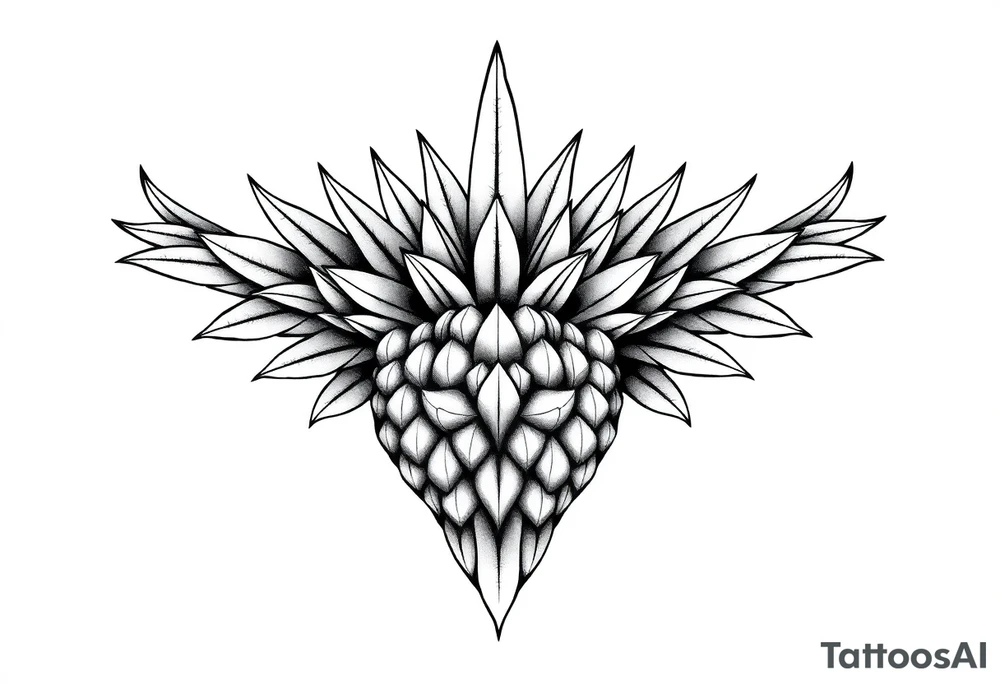 Majestic crown pineapple vagina, anus tattoo idea