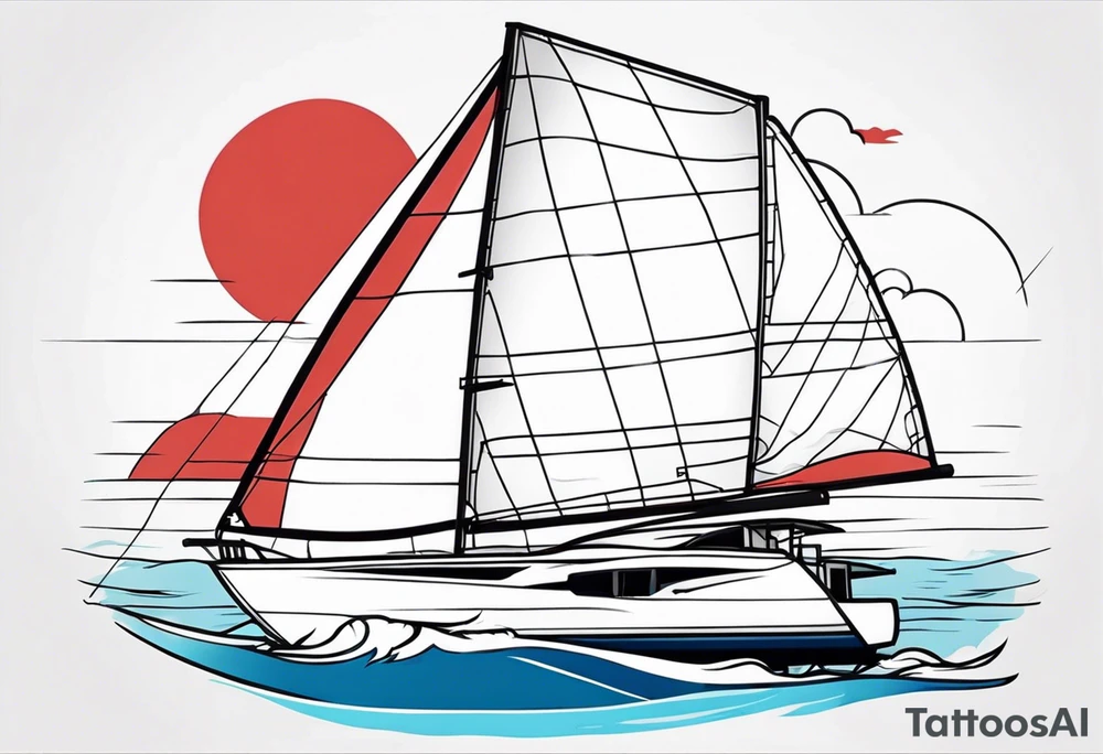 Japan sailing catamaran 
 women tattoo idea