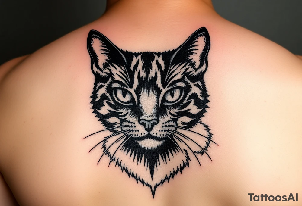 black cat tattoo idea