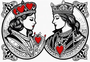 king and queen of hearts tattoo idea