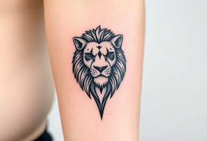 Fancy style "leo"  birth
 sign lion tattoo idea