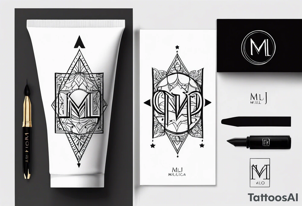 Create a small tattoo on the forearm with the initials MLJ, date of birth 22/09/22 in the style of a moluccan tattoo tattoo idea