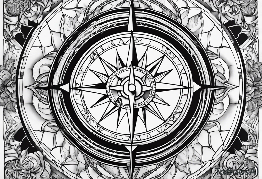 Compass glass broken tattoo idea