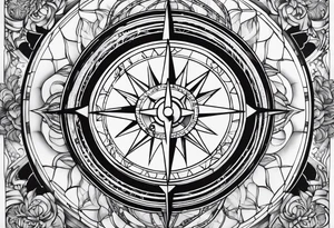 Compass glass broken tattoo idea