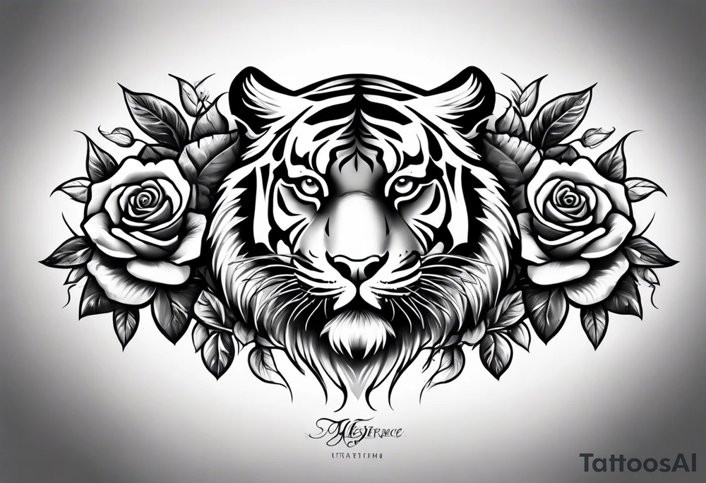tiger forearm with rose hand tattoo tattoo idea