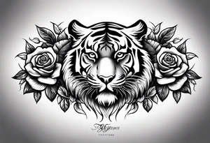 tiger forearm with rose hand tattoo tattoo idea