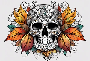 sleeve tattoo in fall colors tattoo idea